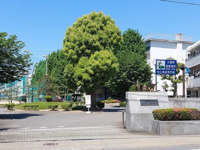 松山南高校の外観